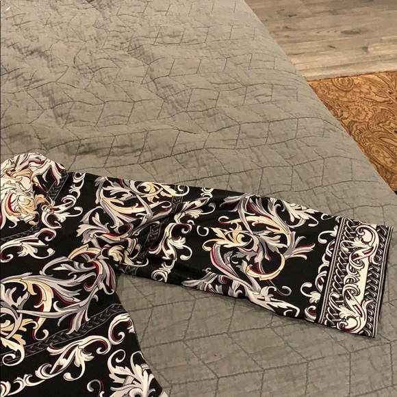 WHBM Dress Black/White/Wine accents - Picture 4 of 5